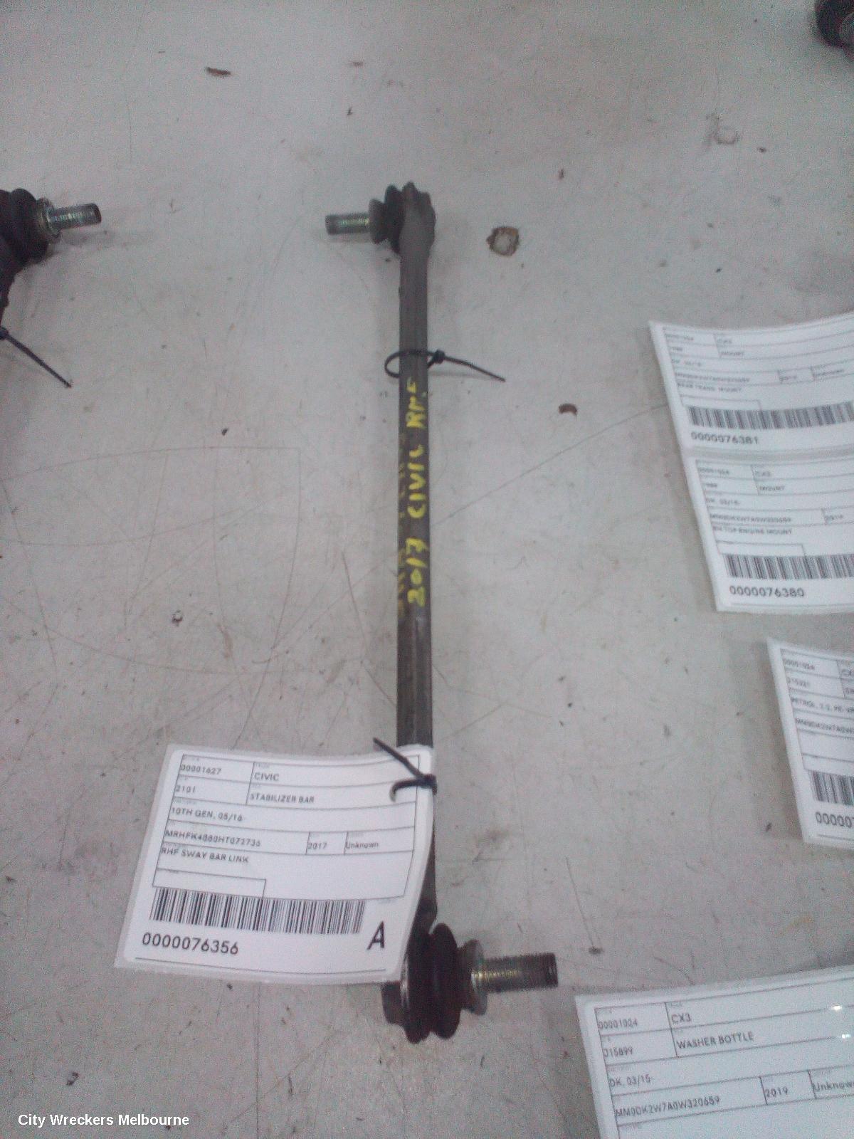 HONDA CIVIC STABILISER BAR, 10TH GEN, 05/2016 - 08/2021