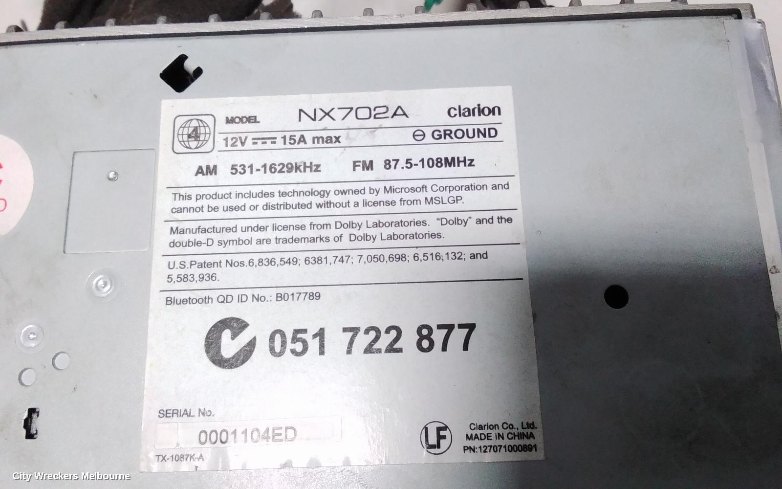 TOYOTA HIACE RADIO/CD/DVD/SAT/TV, AFTERMARKET, TRH/KDH, 03/2005 - 04/2019