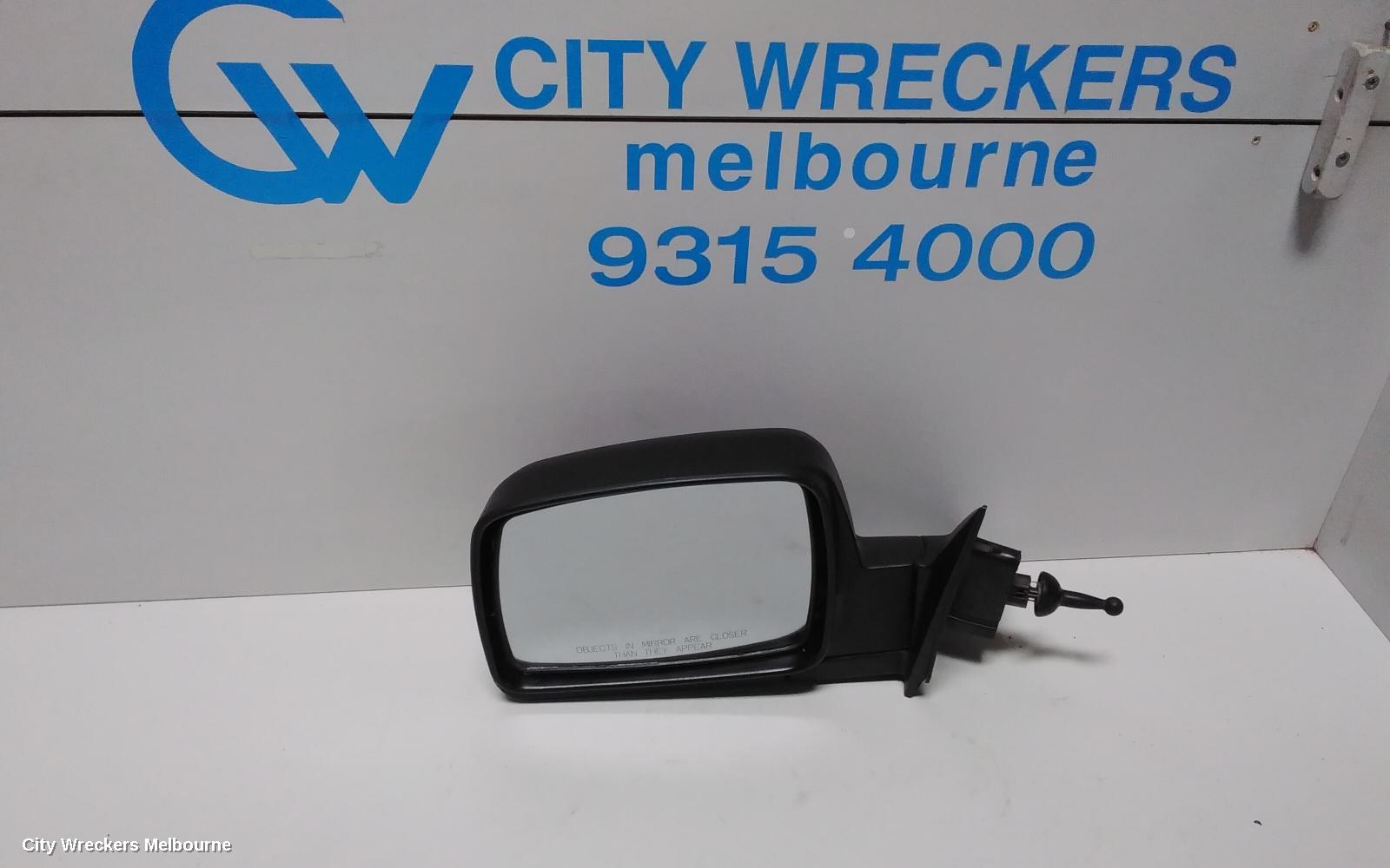 KIA PREGIO LEFT DOOR MIRROR, CT, MANUAL, SQUARE TYPE, 07/2004 - 01/2006