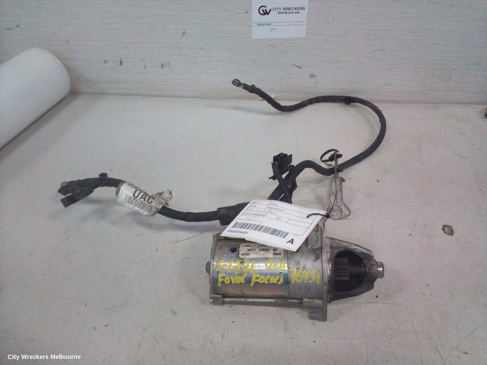 FORD FOCUS STARTER, PETROL, 1.6, LW, 05/2011 - 08/2015