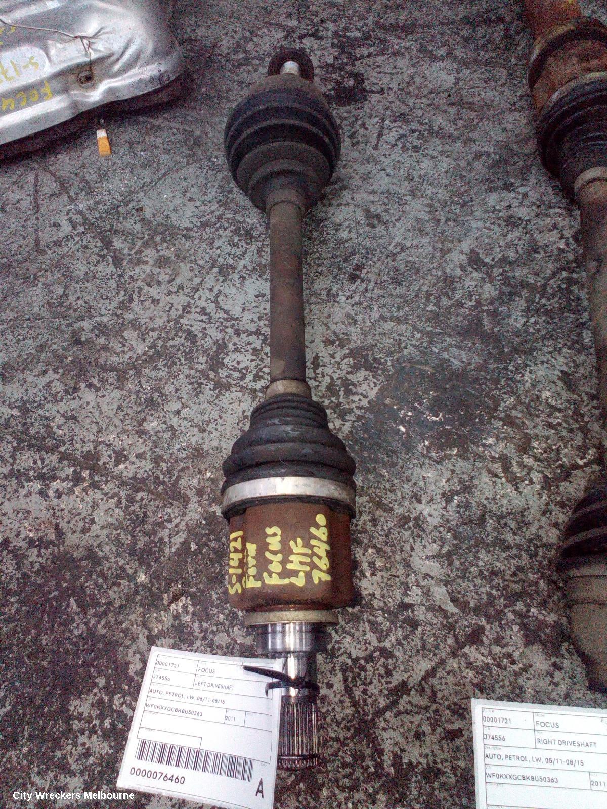 FORD FOCUS LEFT DRIVESHAFT, AUTO, PETROL, LW, 05/2011 - 08/2015