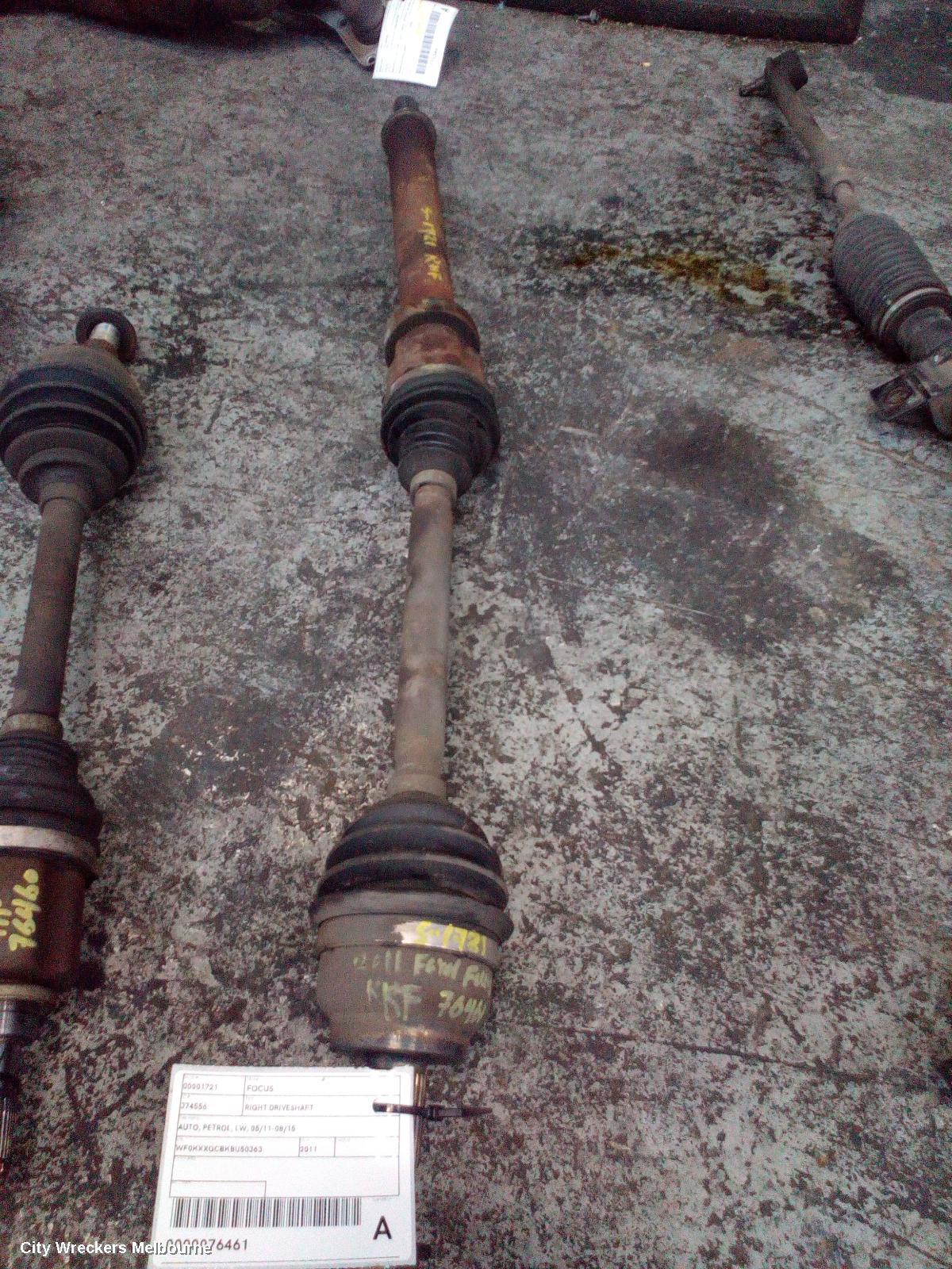 FORD FOCUS RIGHT DRIVESHAFT, AUTO, PETROL, LW, 05/2011 - 08/2015