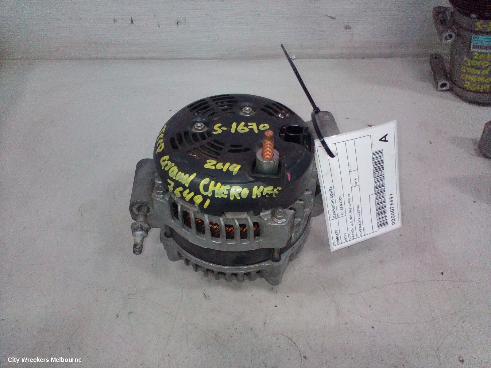 JEEP GRANDCHEROKEE ALTERNATOR, PETROL, 3.6, WK, 04/2013 - 09/2016