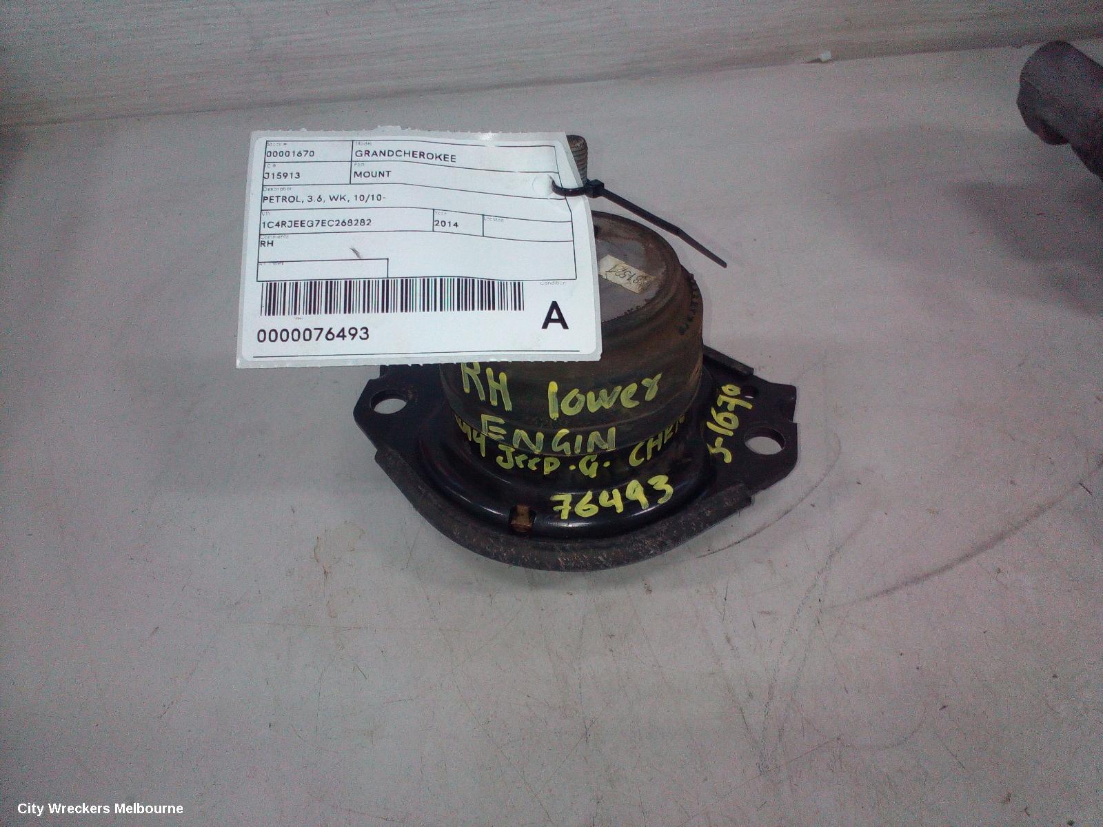 JEEP GRANDCHEROKEE MOUNT, PETROL, 3.6, WK, 10/2010 ONWARDS
