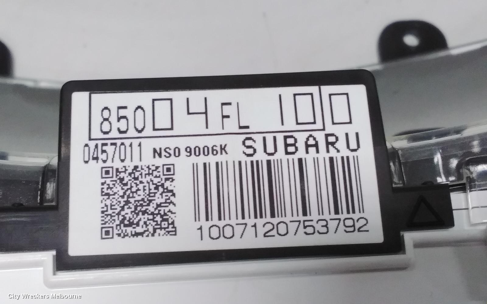 SUBARU XV INSTRUMENT CLUSTER, G5X, INSTRUMENT CLUSTER, 03/2017 - 06/2023