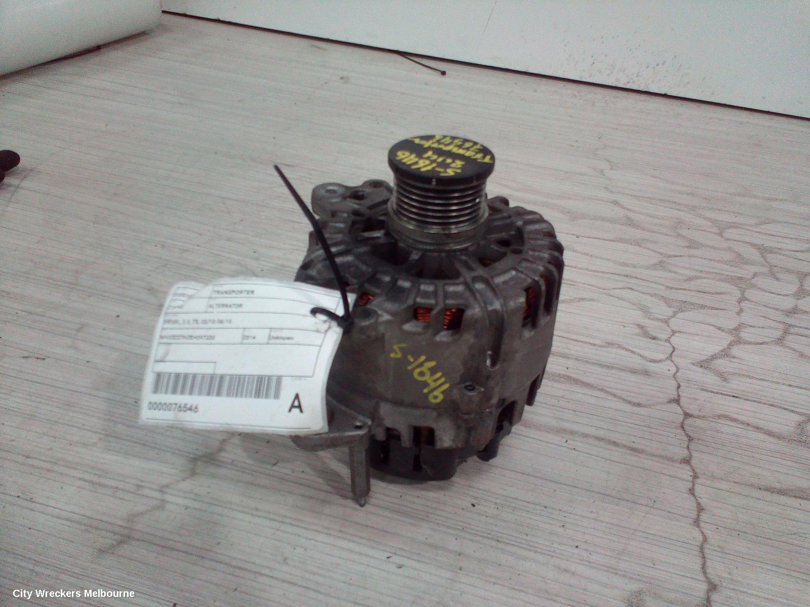 VOLKSWAGEN TRANSPORTER ALTERNATOR, DIESEL, 2.0, T5, 03/2010 - 06/2015
