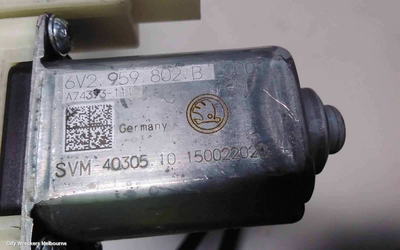 SKODA FABIA RIGHT FRONT WINDOW REG/MOTOR, NJ, 01/2015 - 08/2021