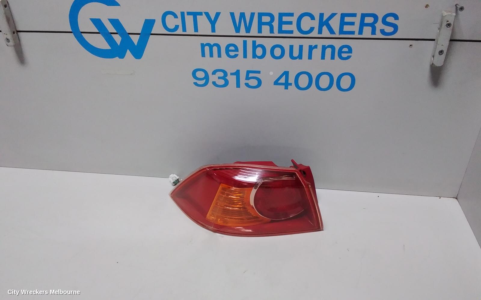 MITSUBISHI LANCER LEFT TAILLIGHT, CJ, SEDAN, RED INSERT TYPE, 07/2007 - 07/2009