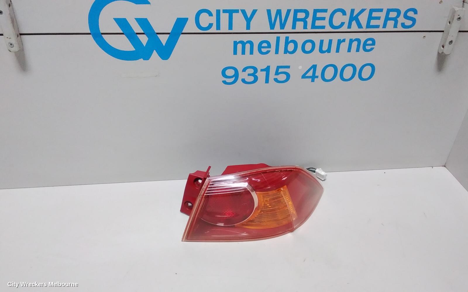 MITSUBISHI LANCER RIGHT TAILLIGHT, CJ, SEDAN, RED INSERT TYPE, 07/2007 - 07/2009