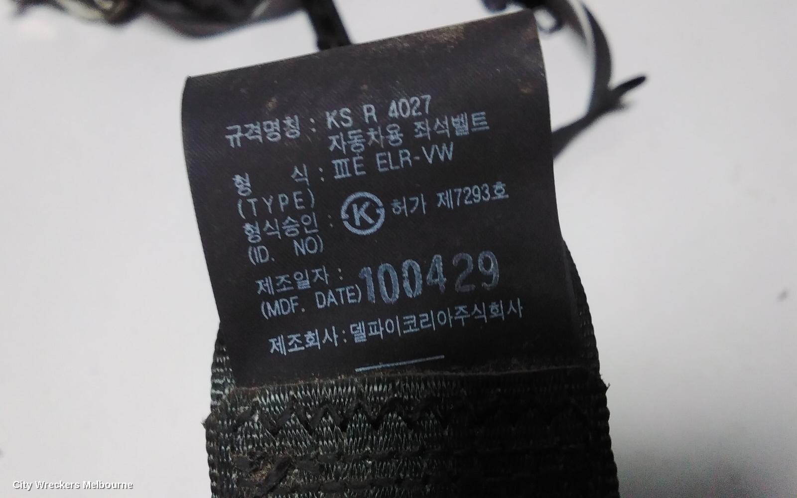 HYUNDAI ILOAD/IMAX SEATBELT/STALK, LH FRONT, SEAT BELT ONLY, TQ, 11/2007 ONWARDS