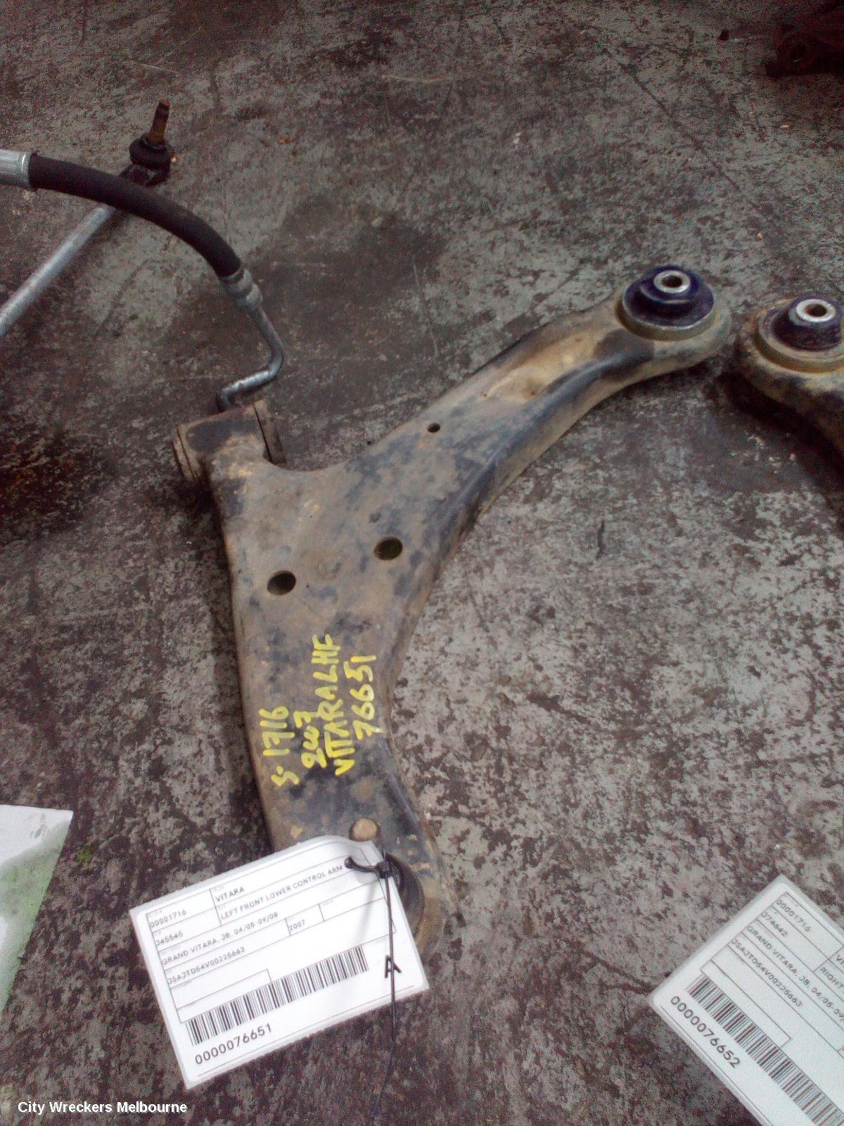 SUZUKI VITARA LEFT FRONT LOWER CONTROL ARM, GRAND VITARA, JB, 04/2005 - 09/2008
