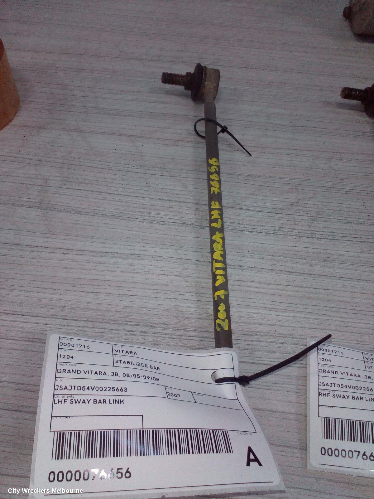 SUZUKI VITARA STABILISER BAR, GRAND VITARA, JB, 08/2005 - 09/2008