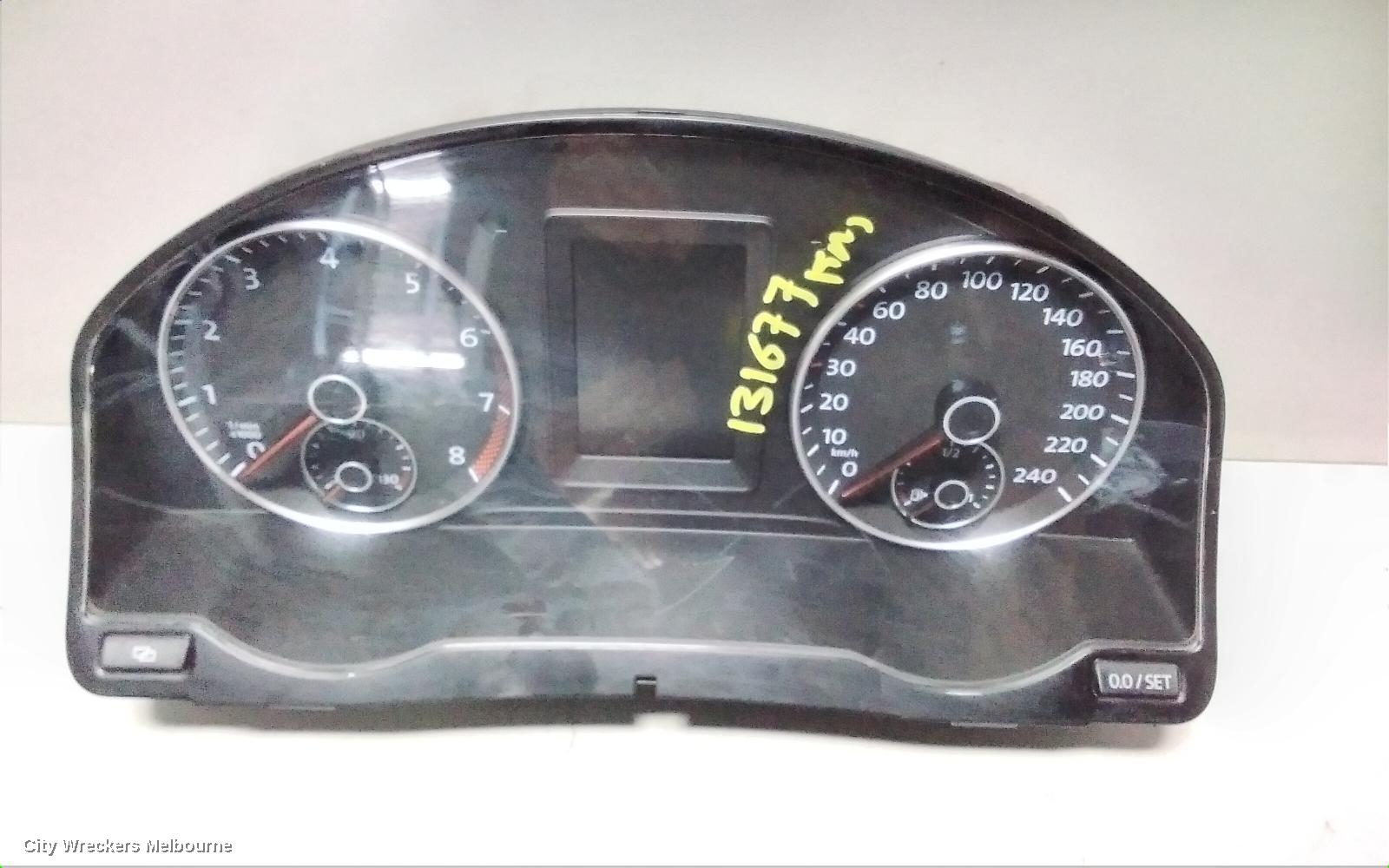 VOLKSWAGEN JETTA INSTRUMENT CLUSTER, PETROL, SPEEDO IS UP TO 240, 1KM, 02/2006 - 07/2011
