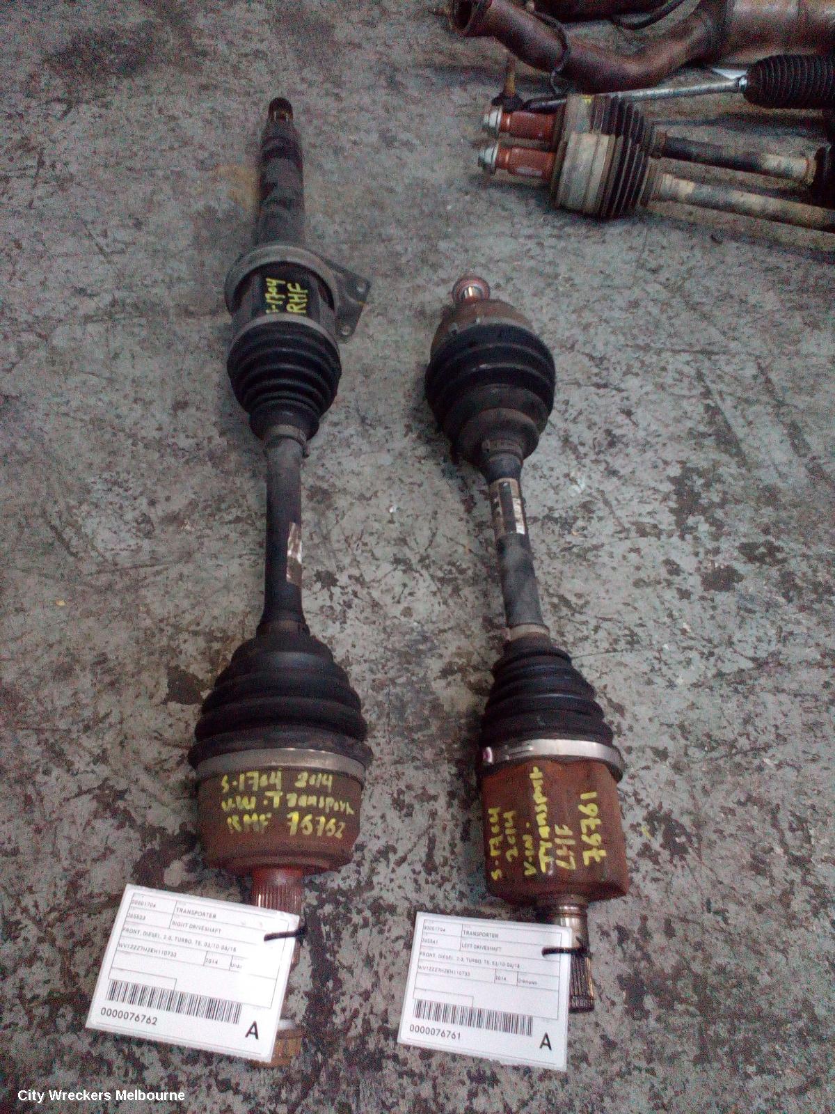 VOLKSWAGEN TRANSPORTER LEFT DRIVESHAFT, FRONT, DIESEL, 2.0, TURBO, T5, 03/2010 - 06/2015