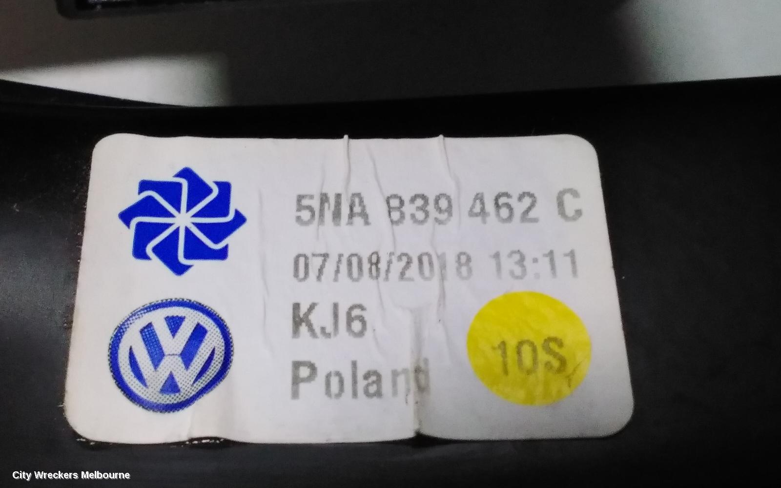 VOLKSWAGEN TIGUAN RIGHT REAR WND REG/MOTOR, 5NA, 06/2016 - 02/2024