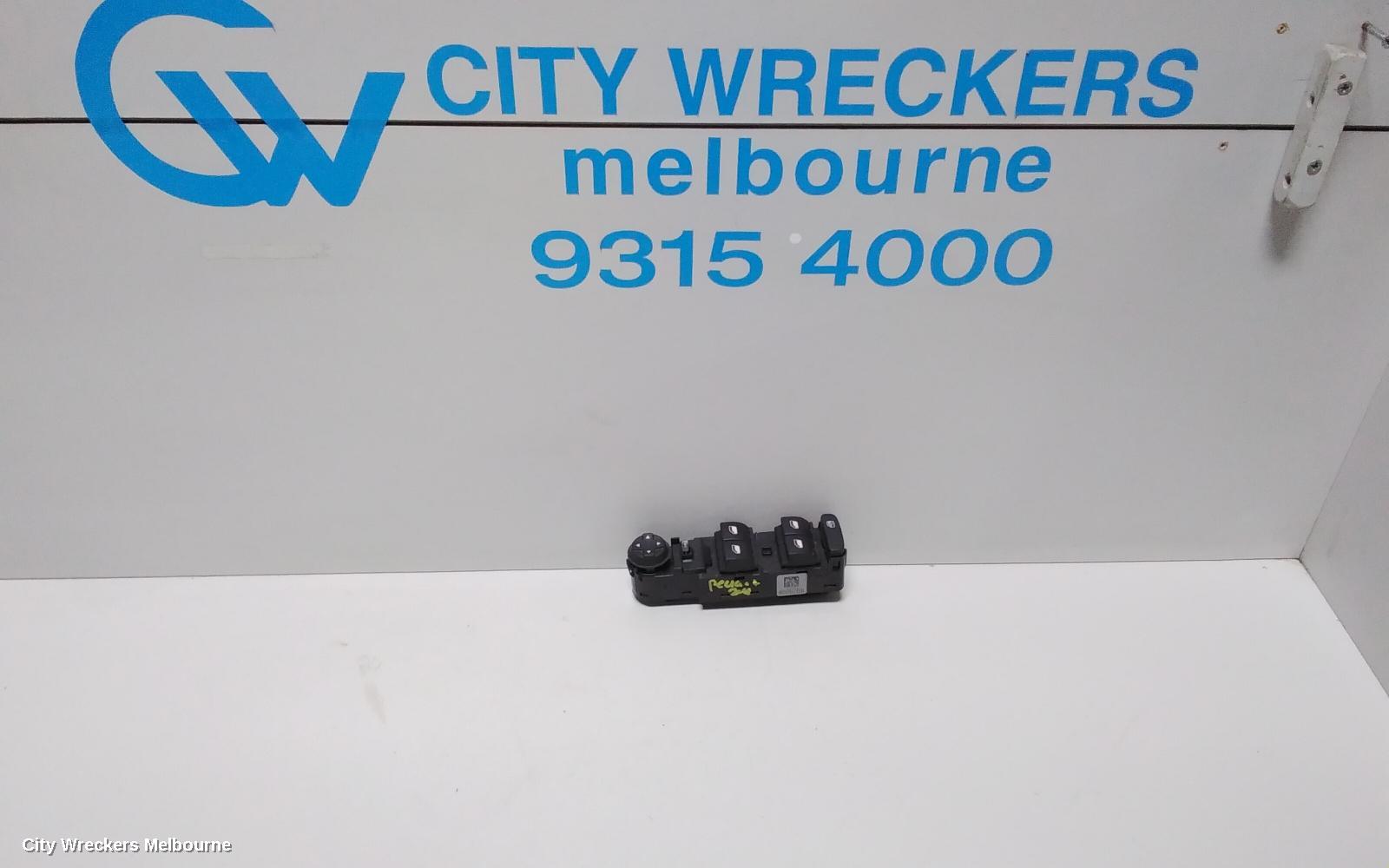 PEUGEOT 208 PWR DR WIND SWITCH, RH FRONT (MASTER SWITCH), A9, 5DR HATCH, 10/2012 ONWARDS