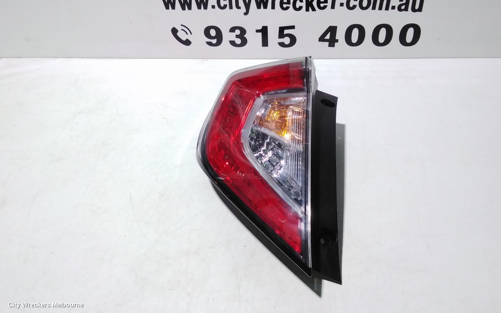 HONDA CIVIC LEFT TAILLIGHT, IN BODY, HATCH, 10TH GEN, LED TYPE, 02/2017 - 08/2021