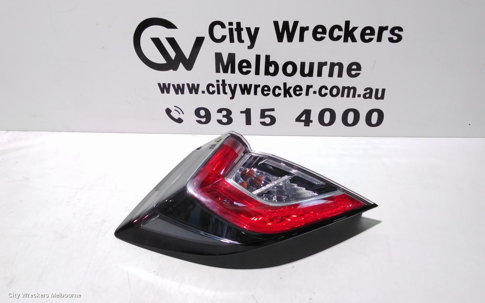 HONDA CIVIC LEFT TAILLIGHT, IN BODY, HATCH, 10TH GEN, LED TYPE, 02/2017 - 08/2021