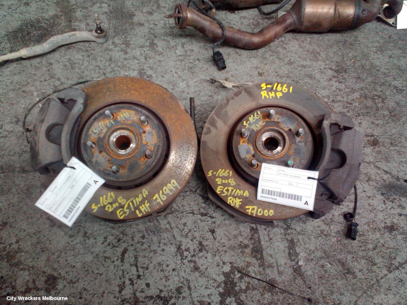 TOYOTA ESTIMA RIGHT FRONT HUB ASSEMBLY, XR50, 05-19