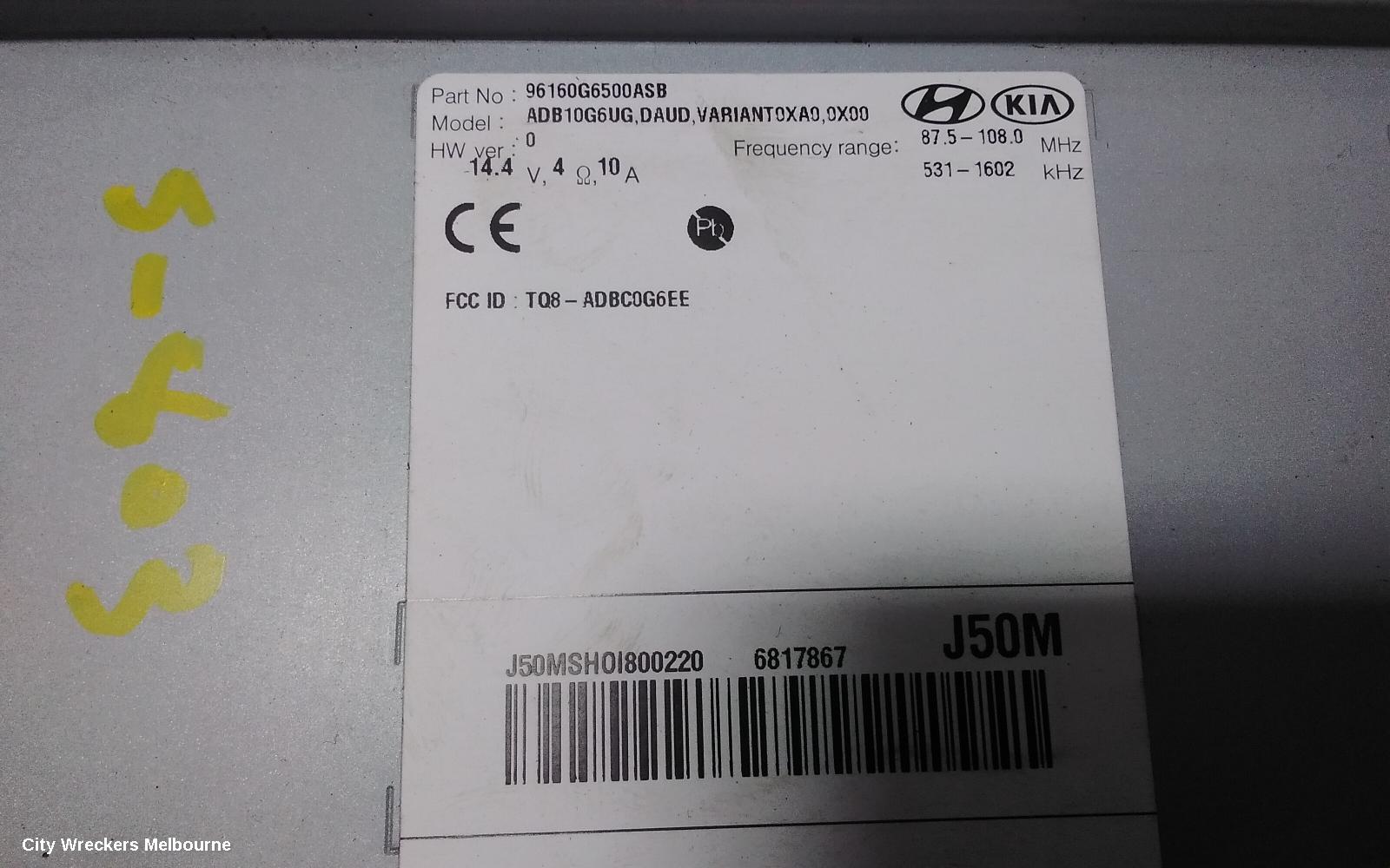 KIA PICANTO RADIO/CD/DVD/SAT/TV, DISPLAY UNIT, 7IN TOUCHSCREEN, JA, 05/2017 - 07/2020