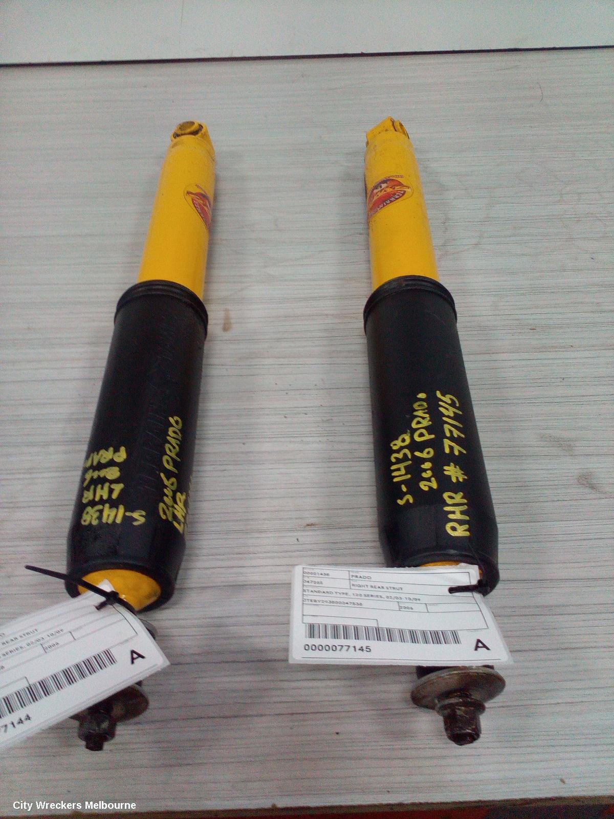 TOYOTA PRADO RIGHT REAR STRUT, STANDARD TYPE, 120 SERIES, 02/2003 - 10/2009