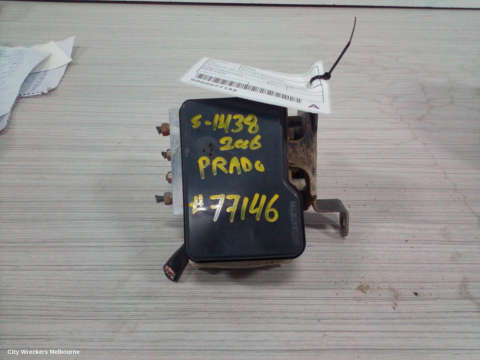 TOYOTA PRADO ABS PUMP/MODULATOR, 120 SERIES, ABS ONLY, P/N 44510-60060, 02/2003 - 10/2009