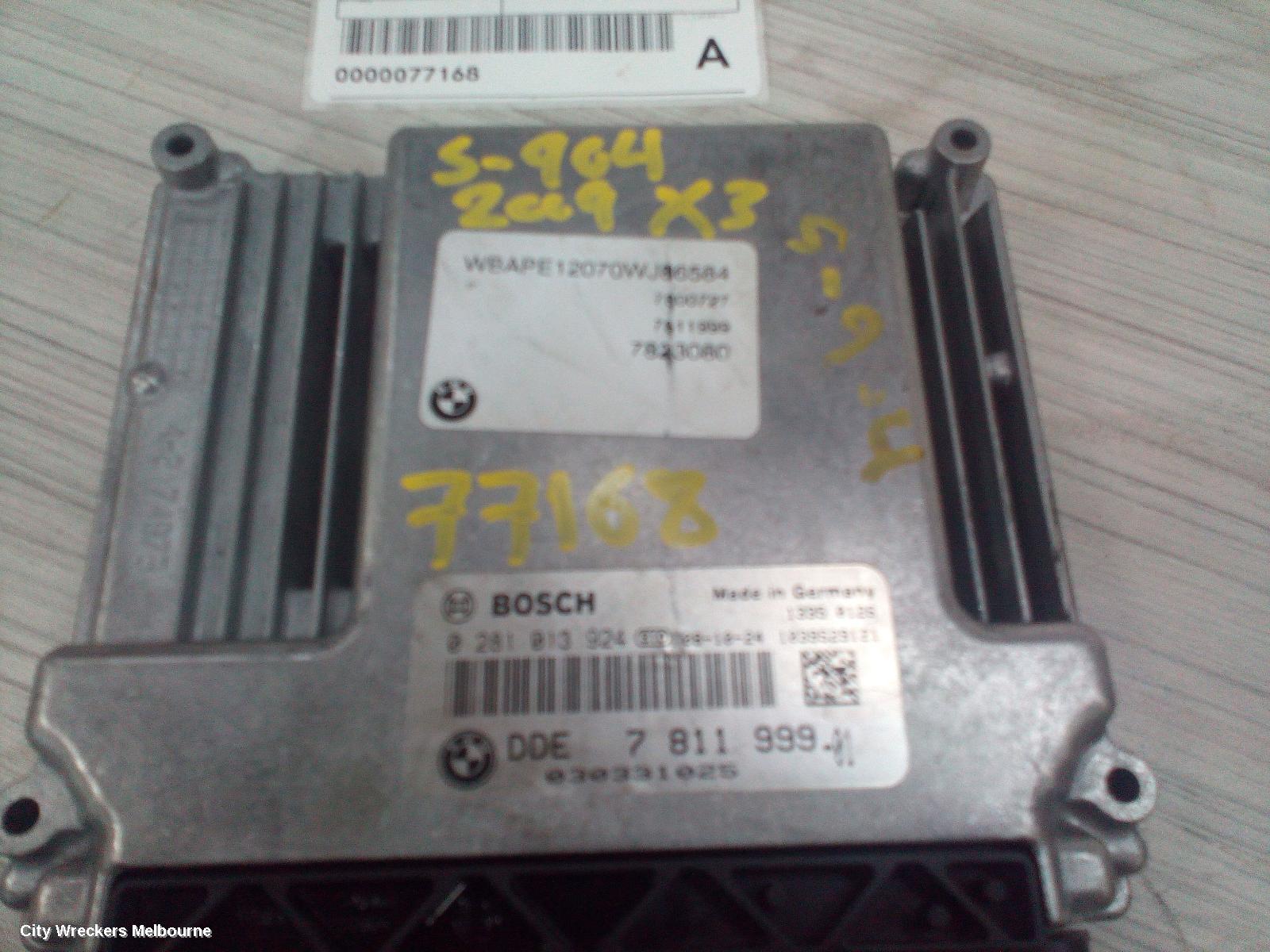 BMW X3 ECU, ENGINE ECU, 2.0, N47D20, DIESEL, AUTO, ECU ONLY, E83, 09/2007 - 11/2010