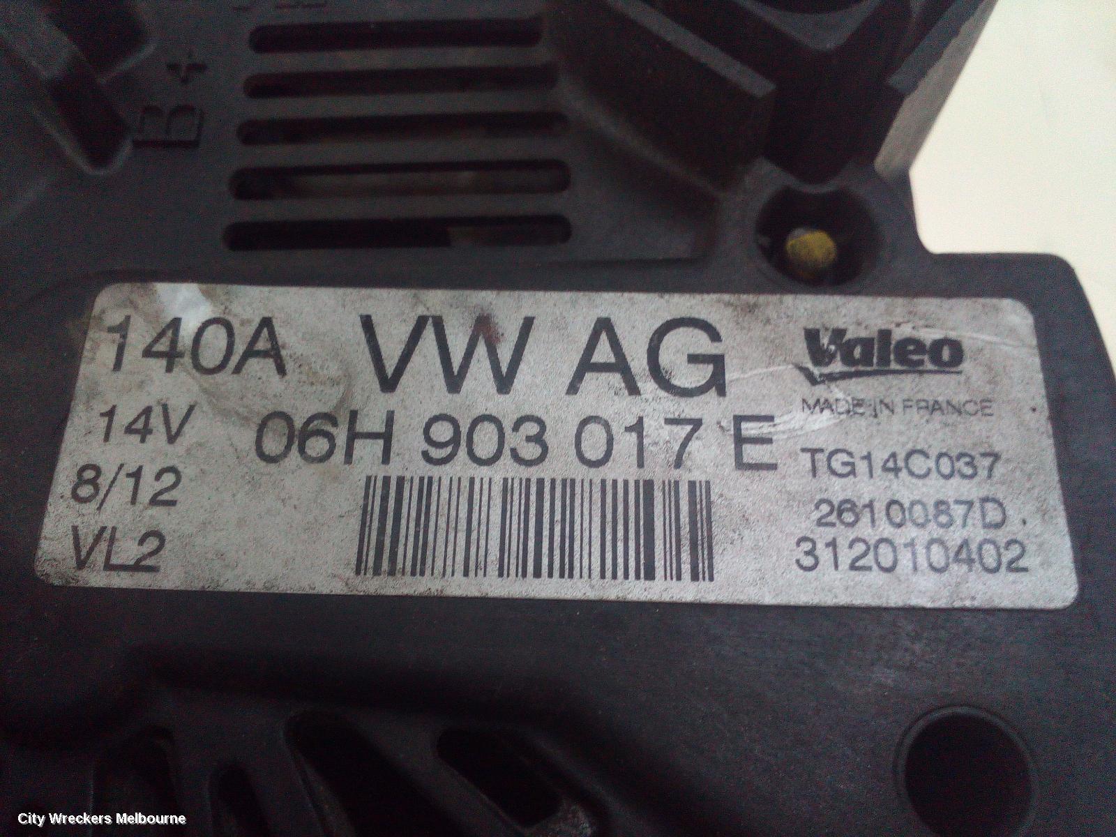 VOLKSWAGEN PASSAT ALTERNATOR, PETROL, 1.8, VALEO P/N 06H903017E, 140AMP, 3C/MK6 B6-B7, 02/2010 - 12/2012