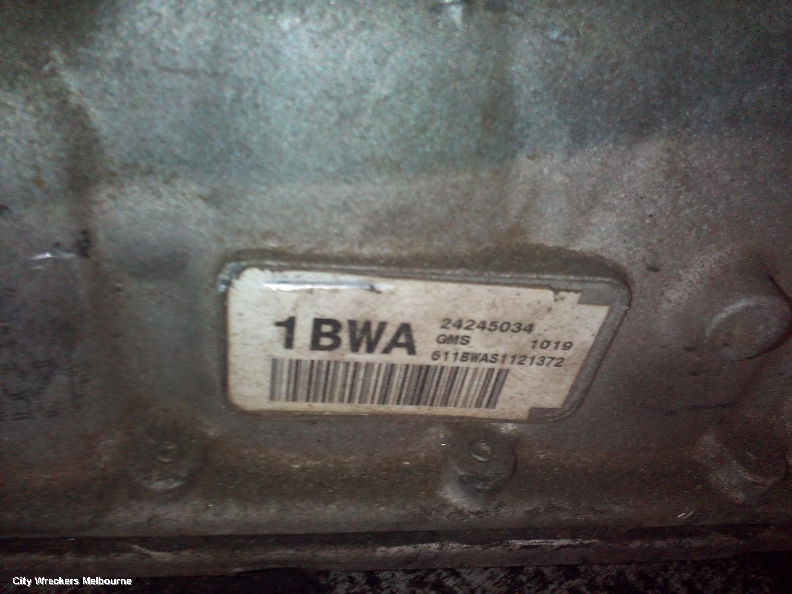 HOLDEN COMMODORE TRANS/GEARBOX, AUTO, 3.0, LFW ENG, MYB, 1BWA TAG, VE, 08/2009 - 04/2013