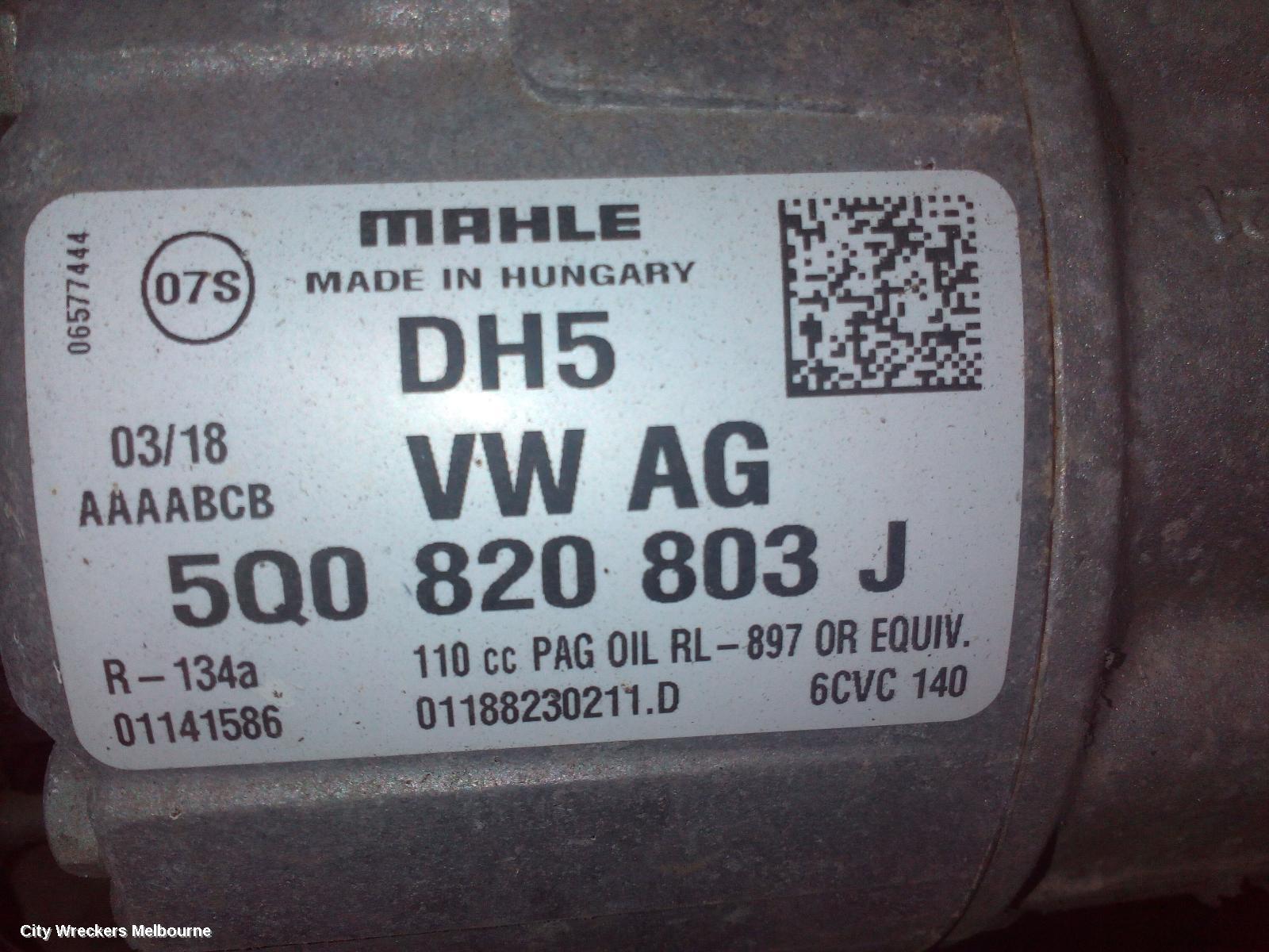 VOLKSWAGEN PASSAT A/C COMPRESSOR, B8/MK7, PETROL/DIESEL, 06/2015 - 10/2019