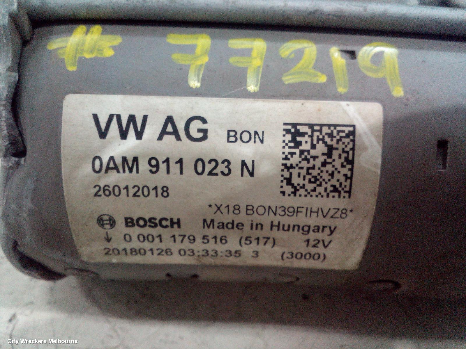 VOLKSWAGEN PASSAT STARTER, PETROL, 1.8, CJSA CODE, BOSCH, B8/MK7, 06/2015 - 10/2019