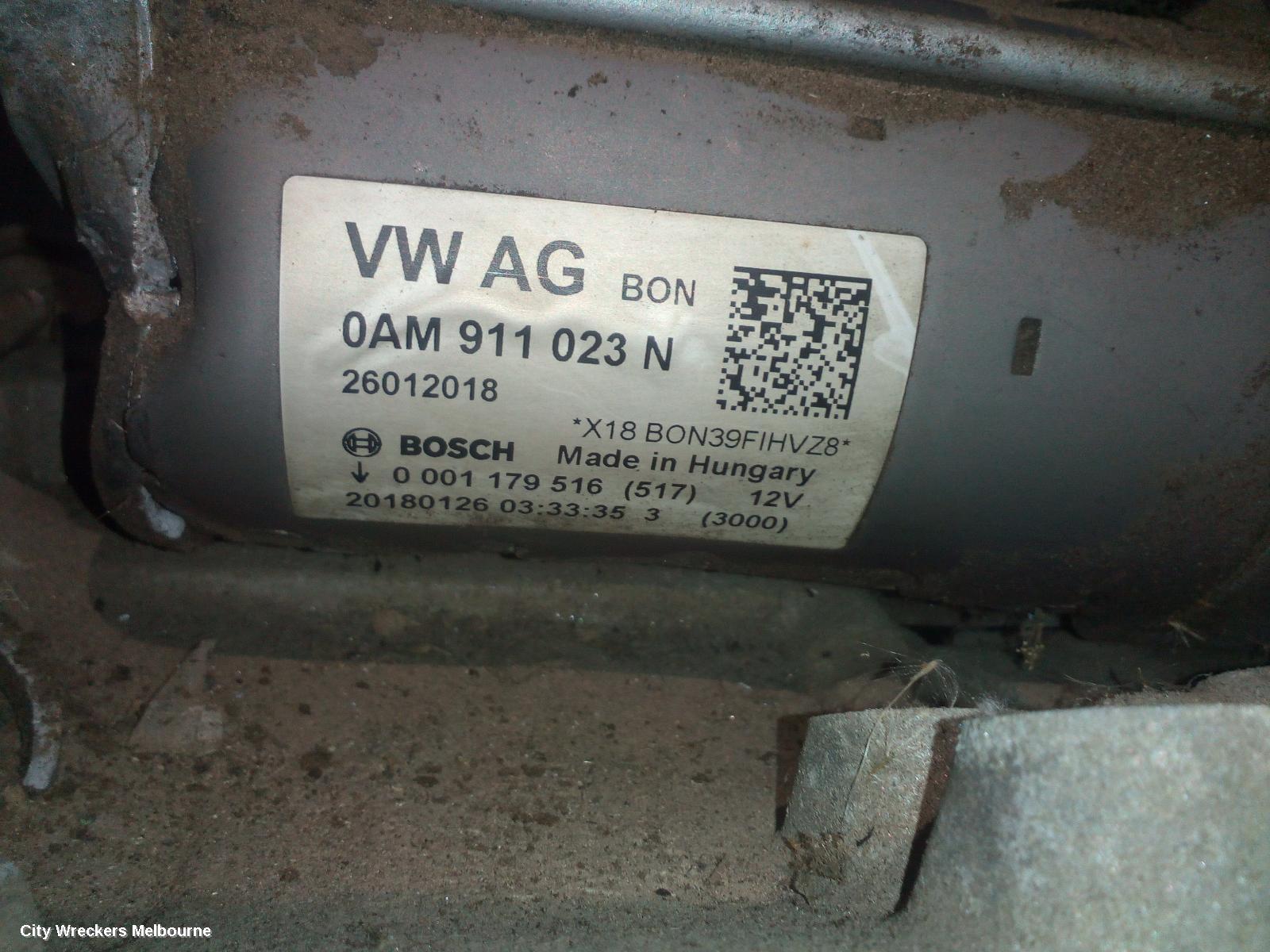 VOLKSWAGEN PASSAT STARTER, PETROL, 1.8, CJSA CODE, BOSCH, B8/MK7, 06/2015 - 10/2019