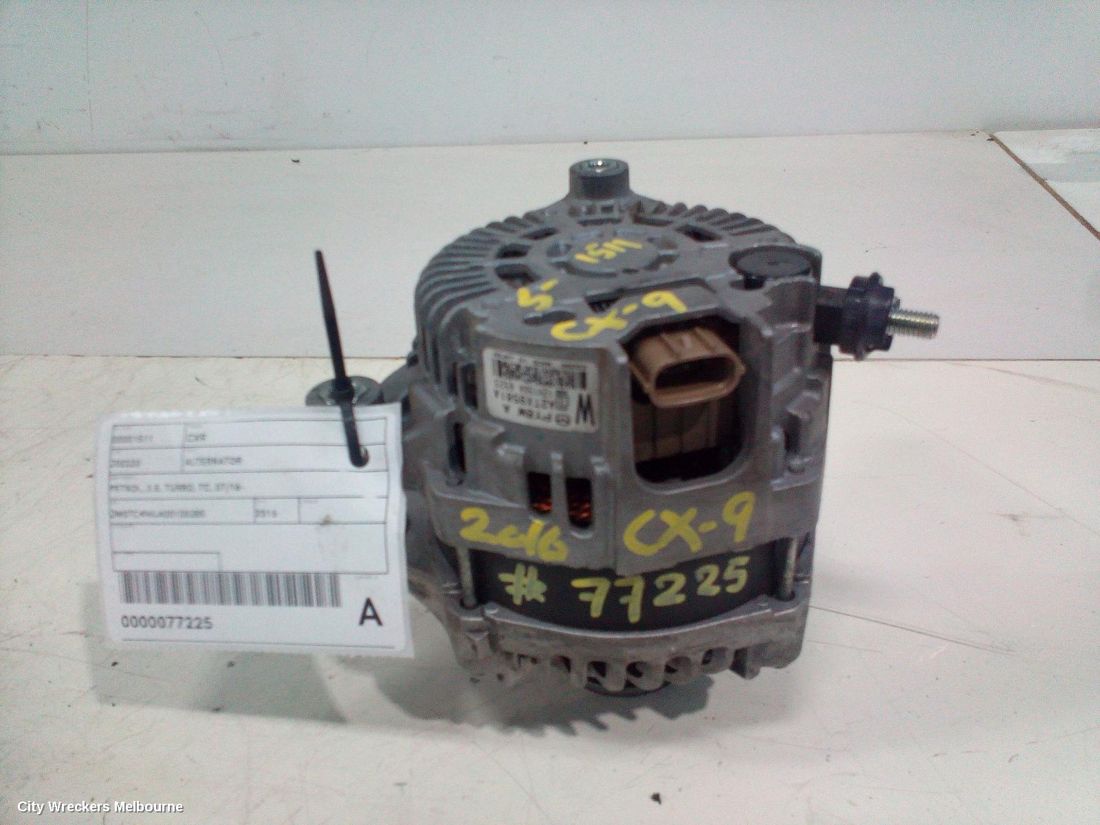 MAZDA CX9 ALTERNATOR, PETROL, 2.5, TURBO, TC, 07/2016 ONWARDS