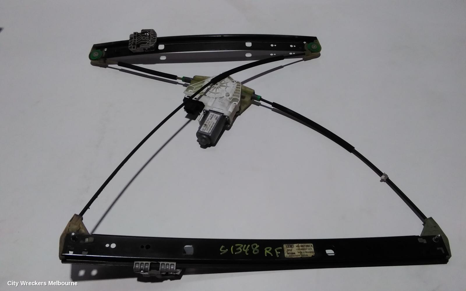 AUDI Q7 RIGHT REAR WND REG/MOTOR, 4L, 09/2006 - 08/2015
