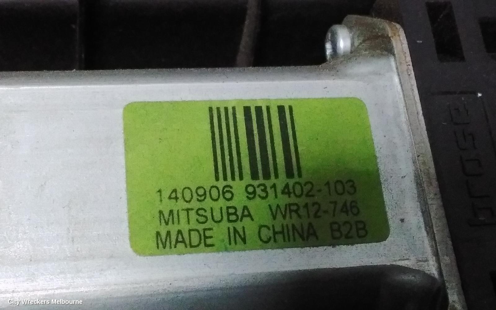 JEEP CHEROKEE LEFT REAR WND REG/MOTOR, KL, 02/2014 ONWARDS