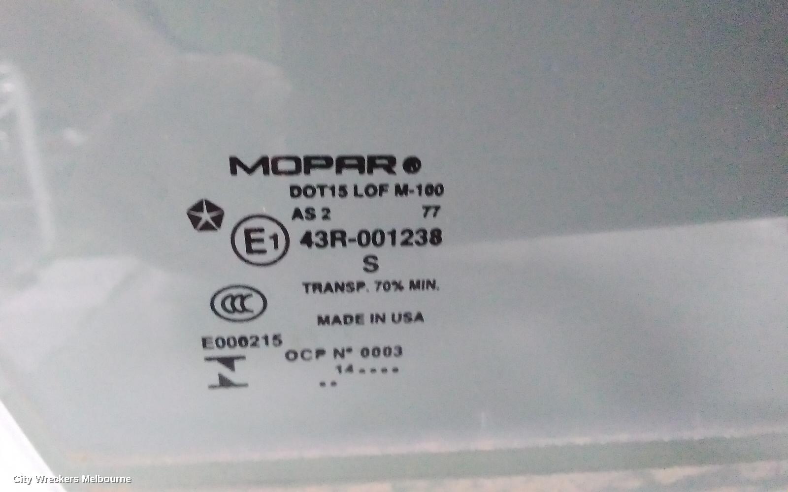 JEEP CHEROKEE RIGHT FRONT DOOR WINDOW, KL, TINTED TYPE, 02/2014 ONWARDS