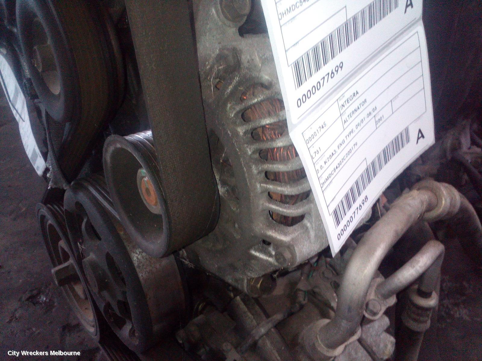 HONDA INTEGRA ALTERNATOR, 2.0, K20A3, ENG TYPE, 09/2001 - 08/2006