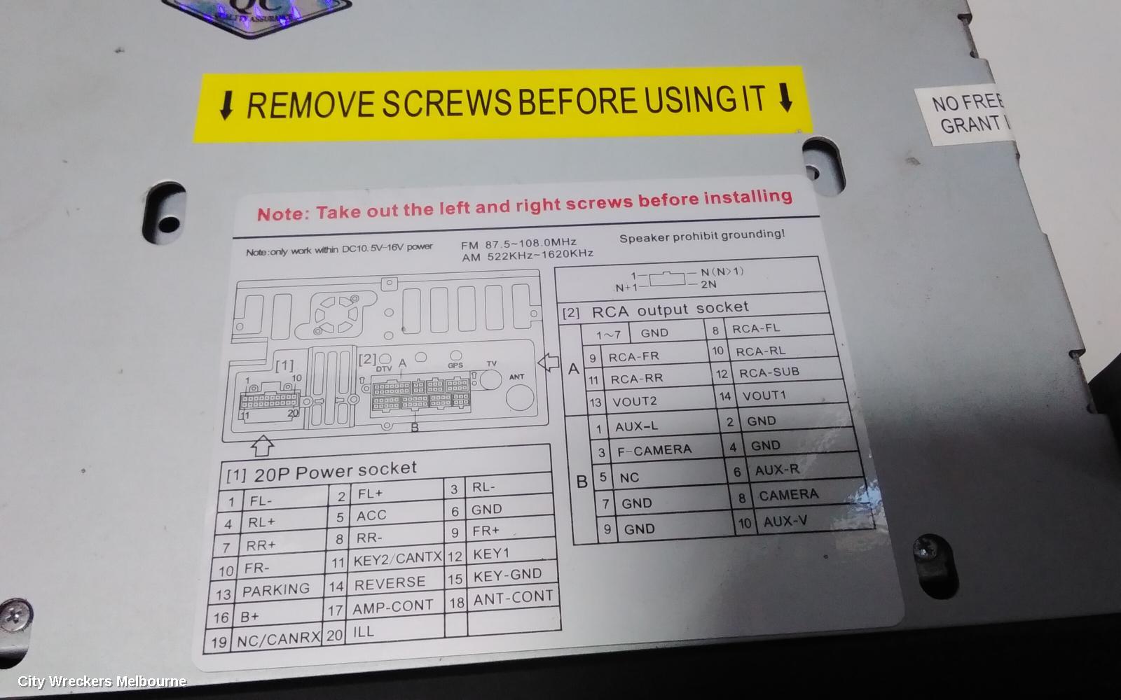 TOYOTA HIACE RADIO/CD/DVD/SAT/TV, AFTERMARKET, TRH/KDH, 03/2005 - 04/2019