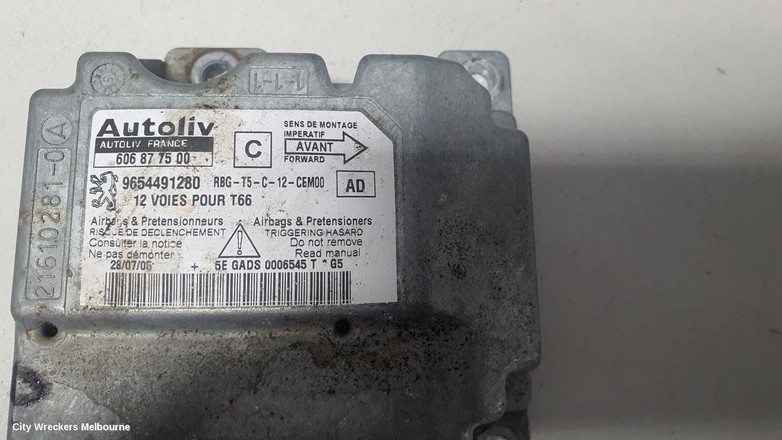 PEUGEOT 307 AIRBAG MODULE/SENSOR, T6, MODULE, 10/2005 - 12/2009