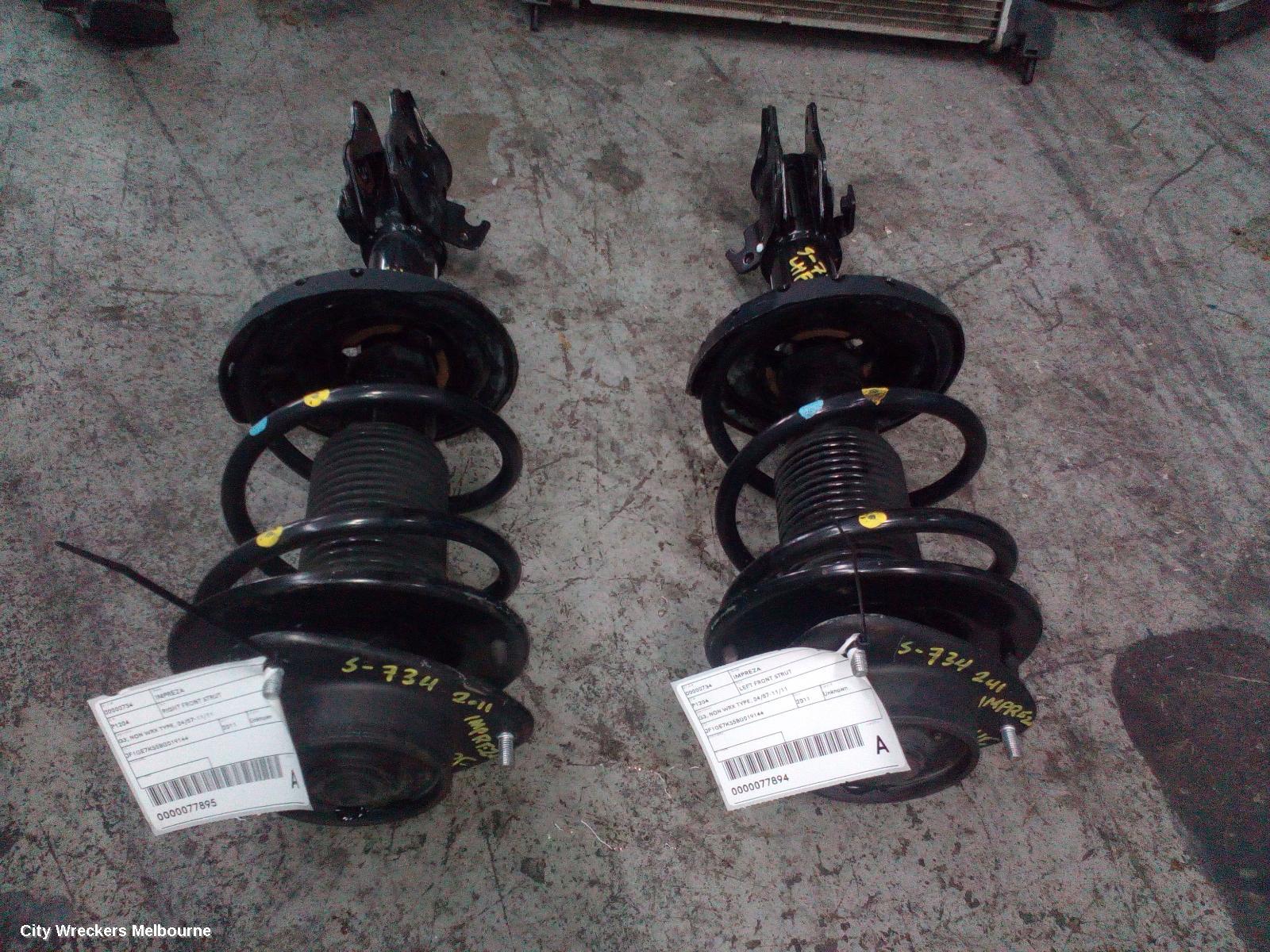 SUBARU IMPREZA RIGHT FRONT STRUT, G3, NON WRX TYPE, 04/2007 - 11/2011