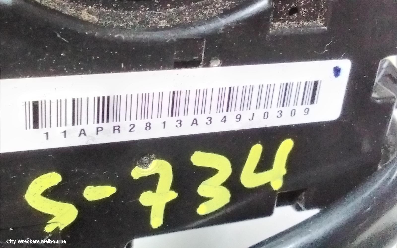 SUBARU IMPREZA AIRBAG MODULE/SENSOR, CLOCKSPRING, G3, 04/2007 - 11/2011