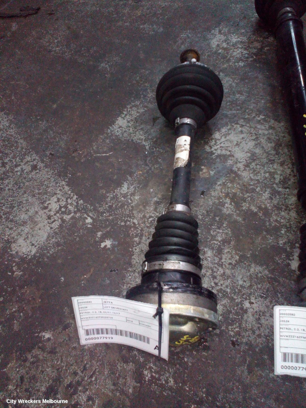 VOLKSWAGEN JETTA LEFT DRIVESHAFT, PETROL, 2.0, 1B, 02/2011 - 12/2017