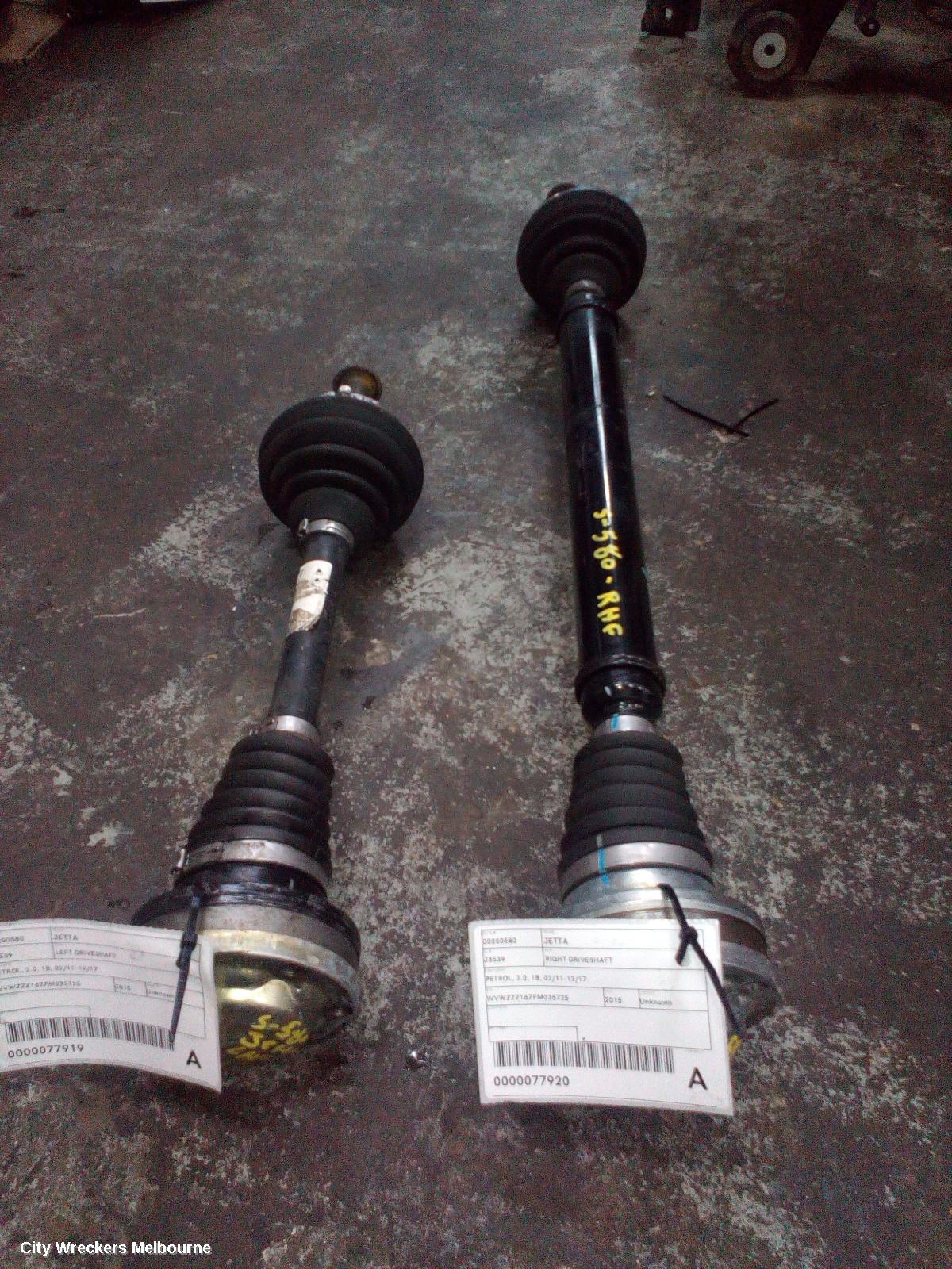 VOLKSWAGEN JETTA RIGHT DRIVESHAFT, PETROL, 2.0, 1B, 02/2011 - 12/2017