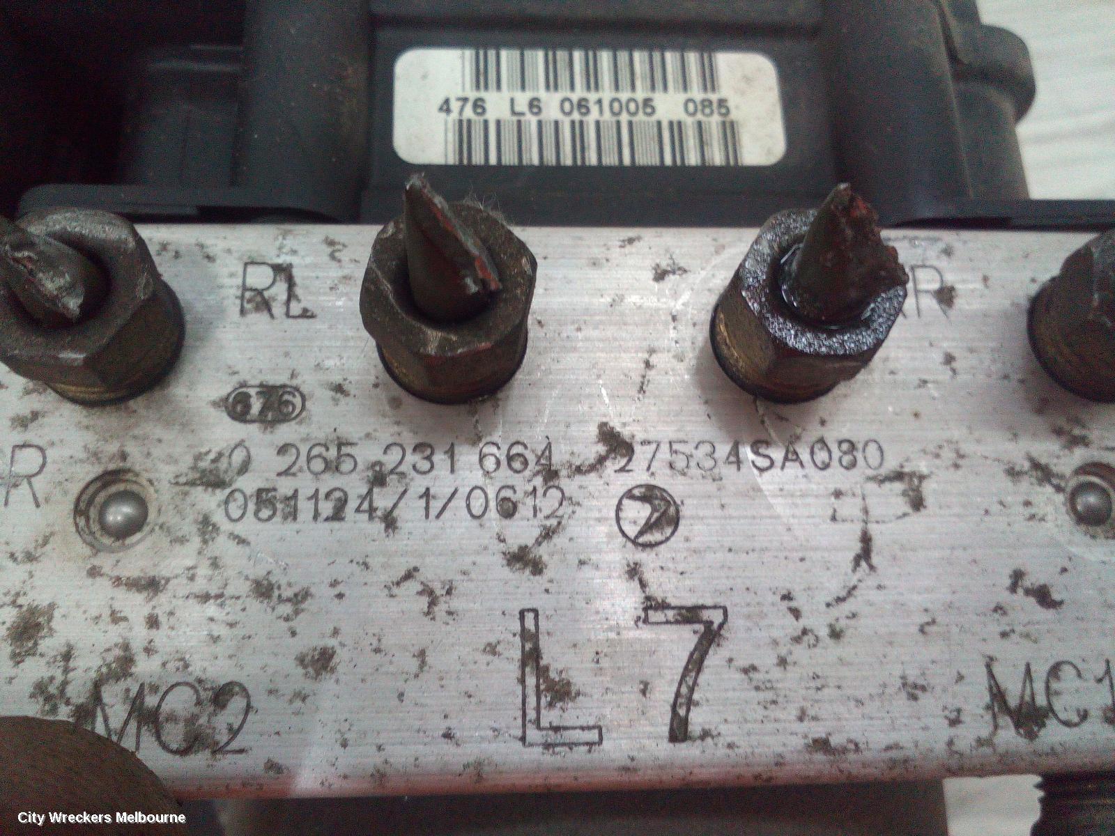 SUBARU FORESTER ABS PUMP/MODULATOR, MANUAL T/M, SA080 TYPE, 06/2005 - 02/2008
