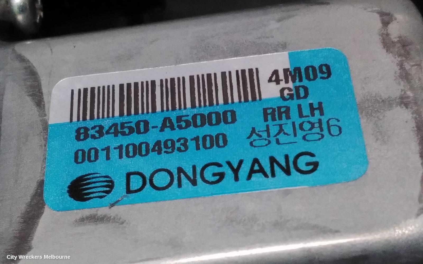HYUNDAI I30 LEFT REAR WND REG/MOTOR, GD, HATCH, DOOR REG ASSY (REG AND MOTOR), (MOTOR-2 PIN), 03/2012 - 04/2017