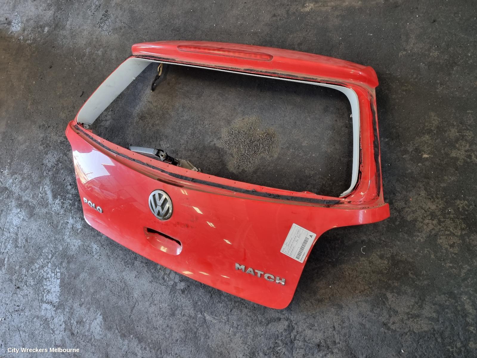 VOLKSWAGEN POLO BOOTLID/TAILGATE, TAILGATE, 9N, STANDARD TYPE (NO SPOILER), 11/2005 - 04/2010