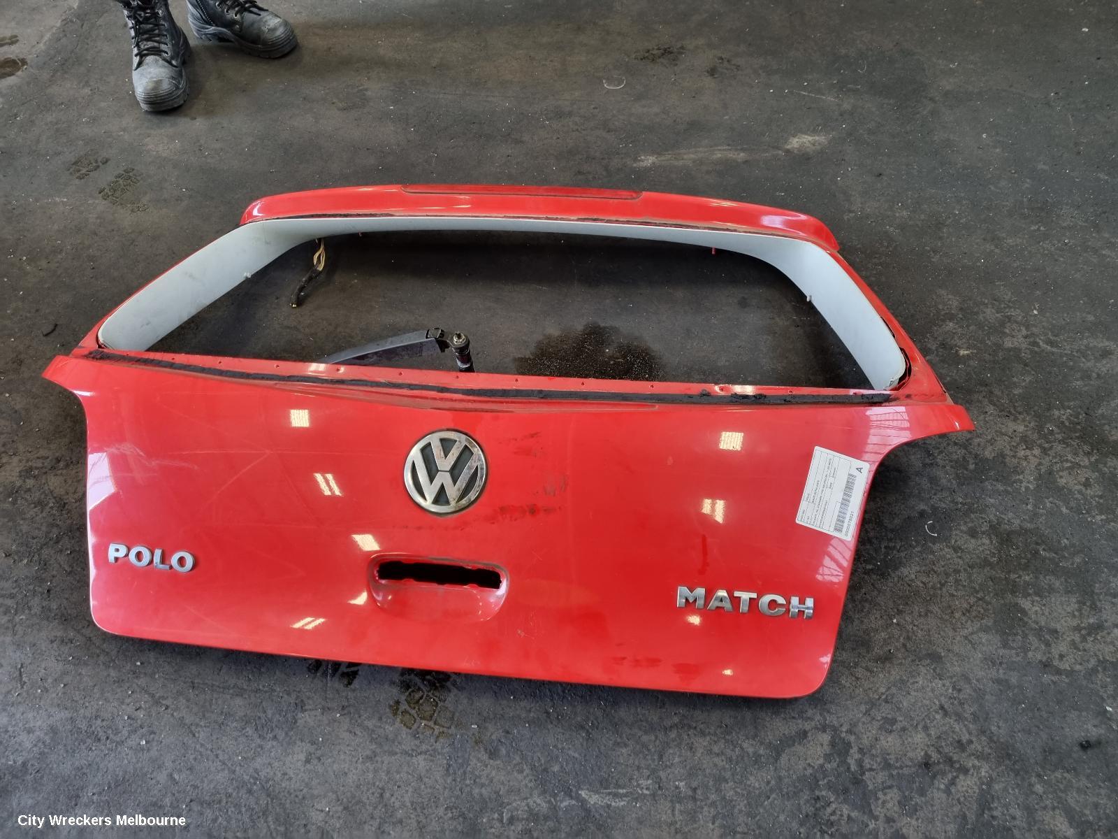 VOLKSWAGEN POLO BOOTLID/TAILGATE, TAILGATE, 9N, STANDARD TYPE (NO SPOILER), 11/2005 - 04/2010