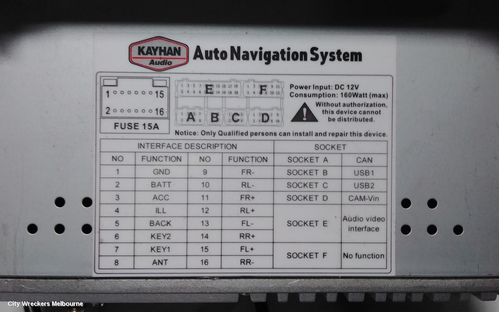 HOLDEN COMMODORE RADIO/CD/DVD/SAT/TV, DISPLAY/CONTROL PANEL ONLY, 6 DISC CD STACKER, SS-V, W/ SAT NAV, VE S1, 08/2006 - 08/2010