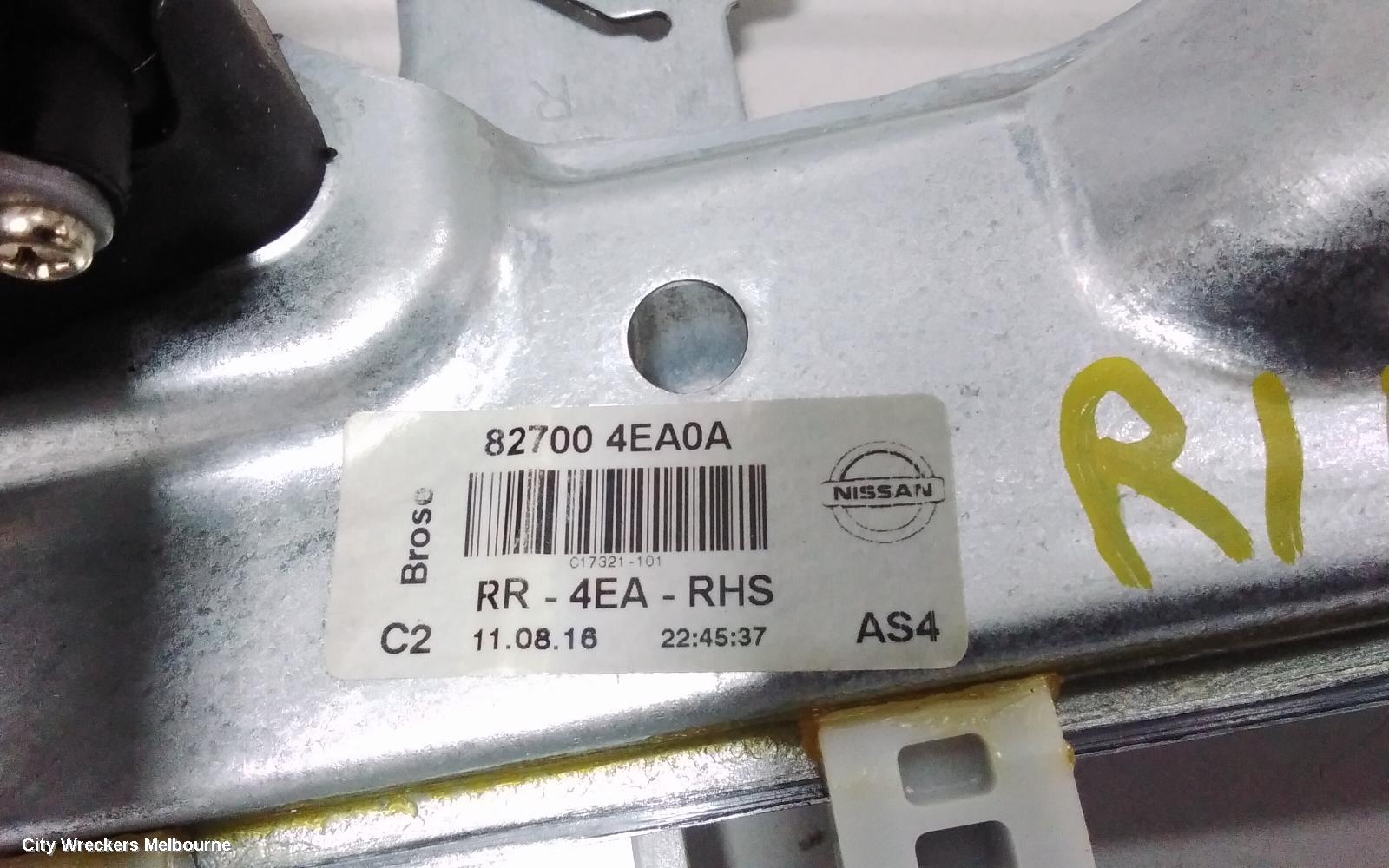NISSAN QASHQAI RIGHT REAR WND REG/MOTOR, J11, 12/2013 - 07/2021