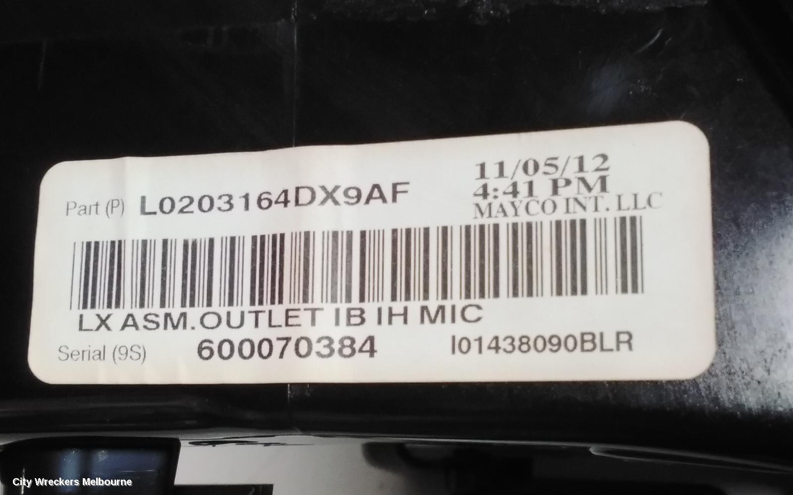 CHRYSLER 300C, LX2, 12/2011 - 12/2021, FACIA WITH CENTER AIRVENT REFER TO PHPTOS: 78061